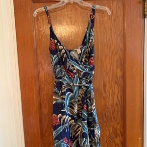 Floral faux-wrap dress